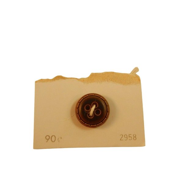 Vintage Lot of 24 Shank 2 & 4 Hole & Basket Weave Brown Buttons - Picture 11 of 12